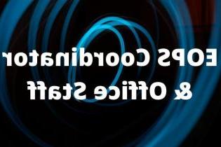 bgi的协调员 & 办公室职员文字黑色背景与蓝色漩涡